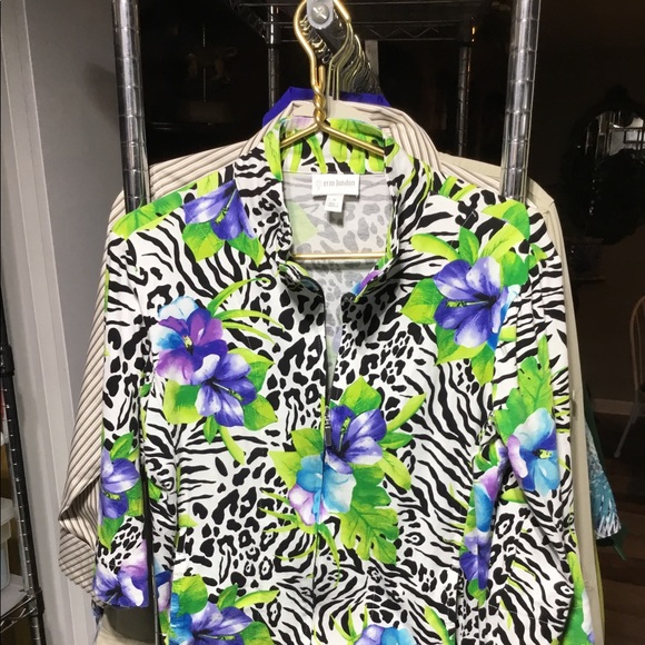 Erin London Zip Up Colorful Blazer - Picture 10 of 14